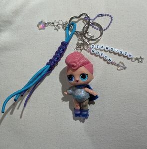 L.O.L. Surprise! Stardust Queen Bag Charm Handmade Upcycled Keychain